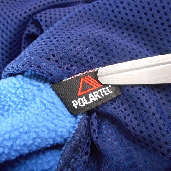 LL Bean Men’s Large Polartec Fleece Vest Full Zip Pockets Navy Blue - Picture 11 of 14